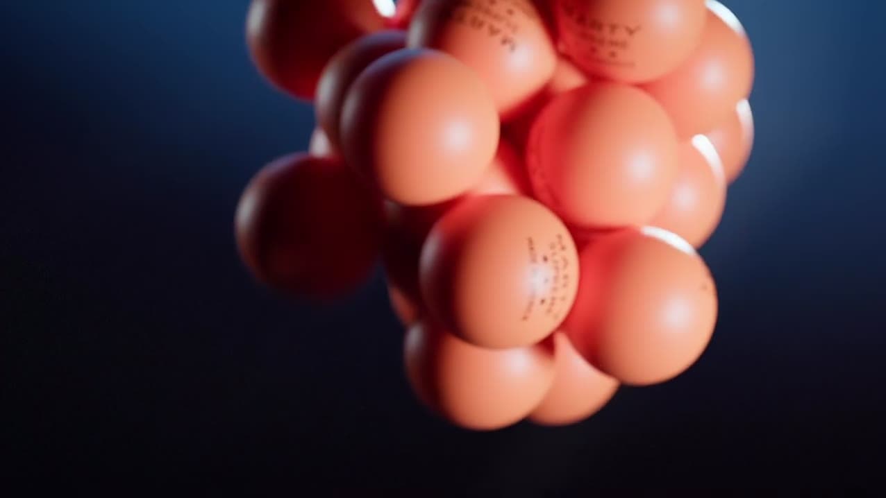 Ping-pong ball cluster simulation