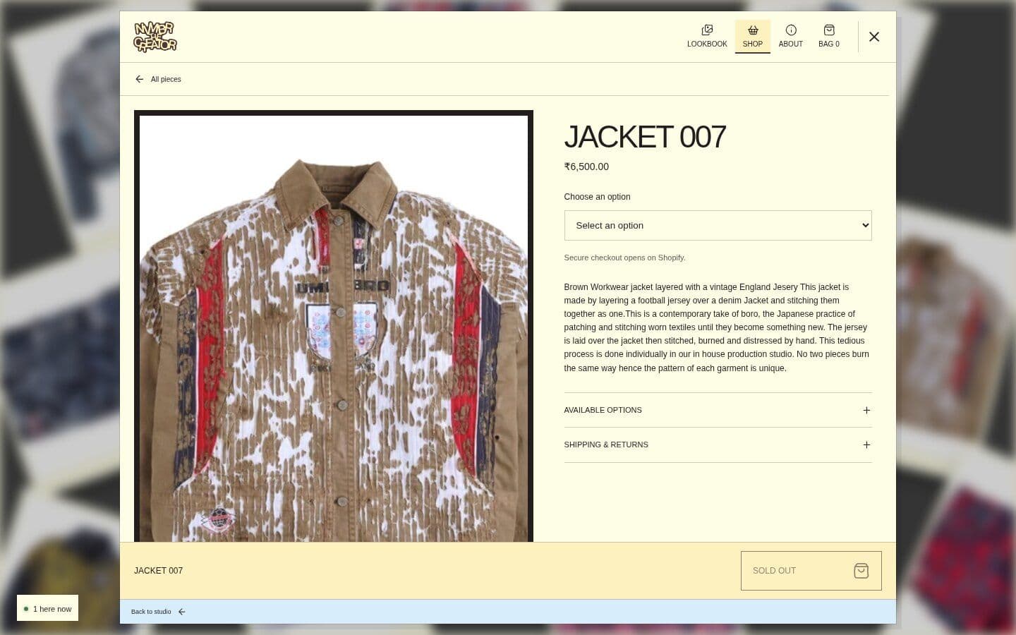 Product window for Jacket 007
