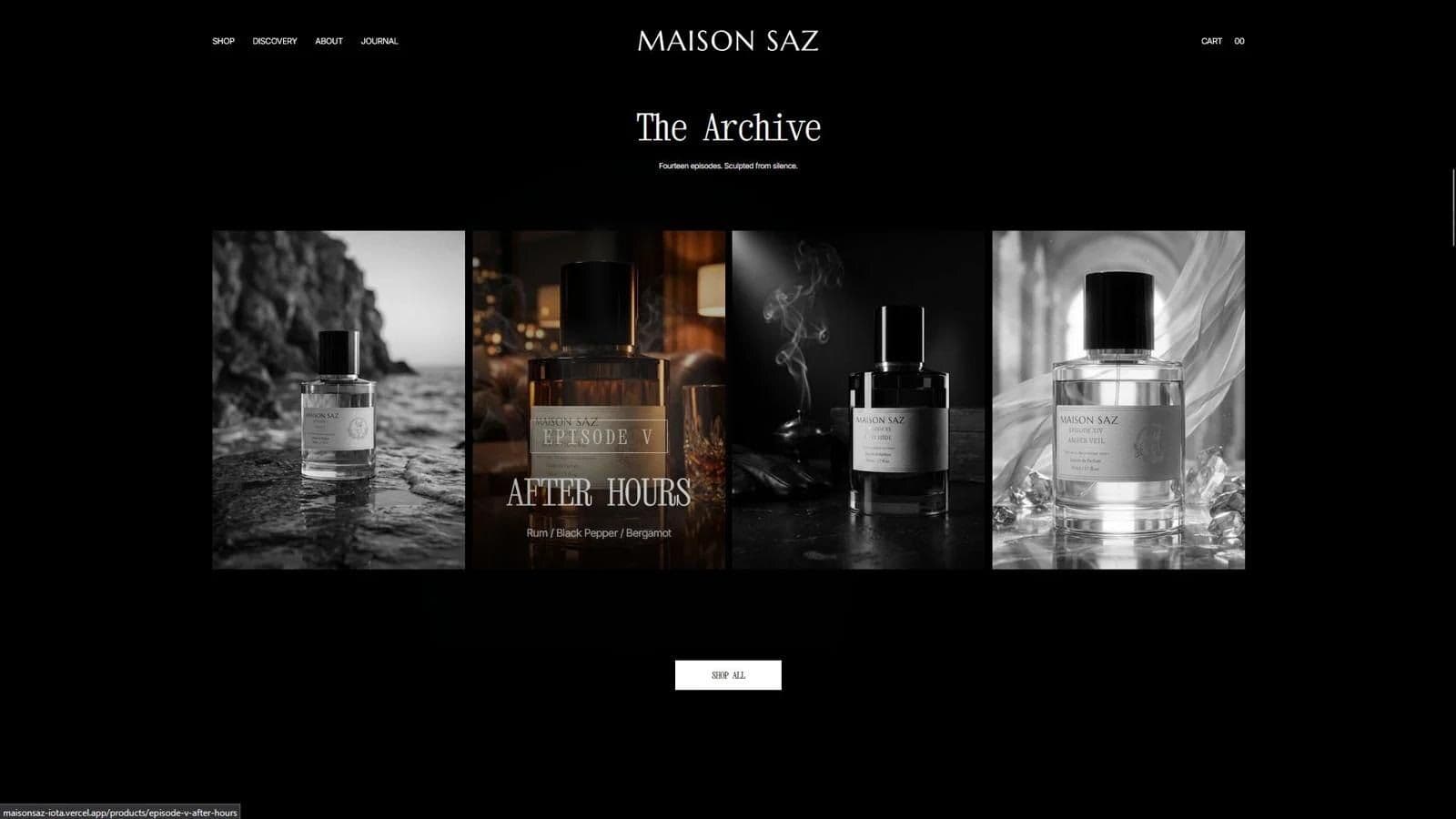 The Archive: fragrance episodes with notes on hover