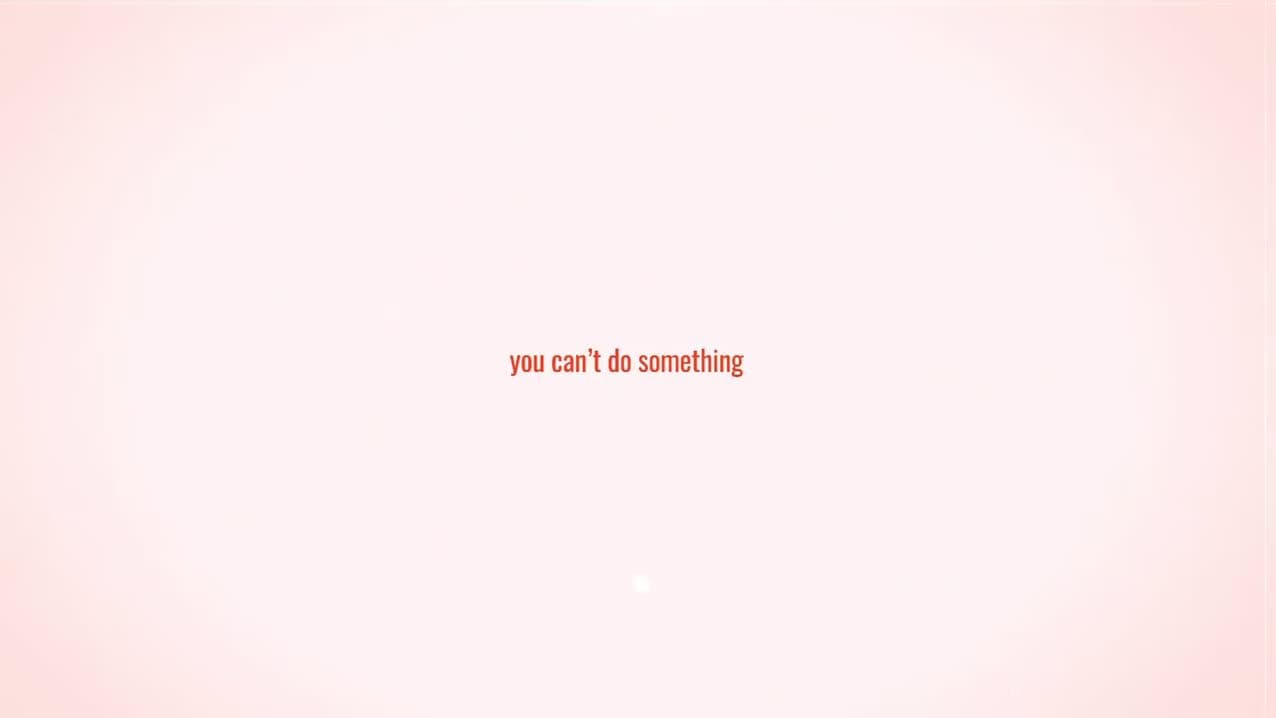 Opening typography, delivered one phrase at a time