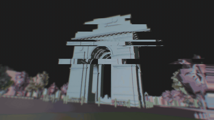 India Gate and Gateway of India environments going from clay render to final