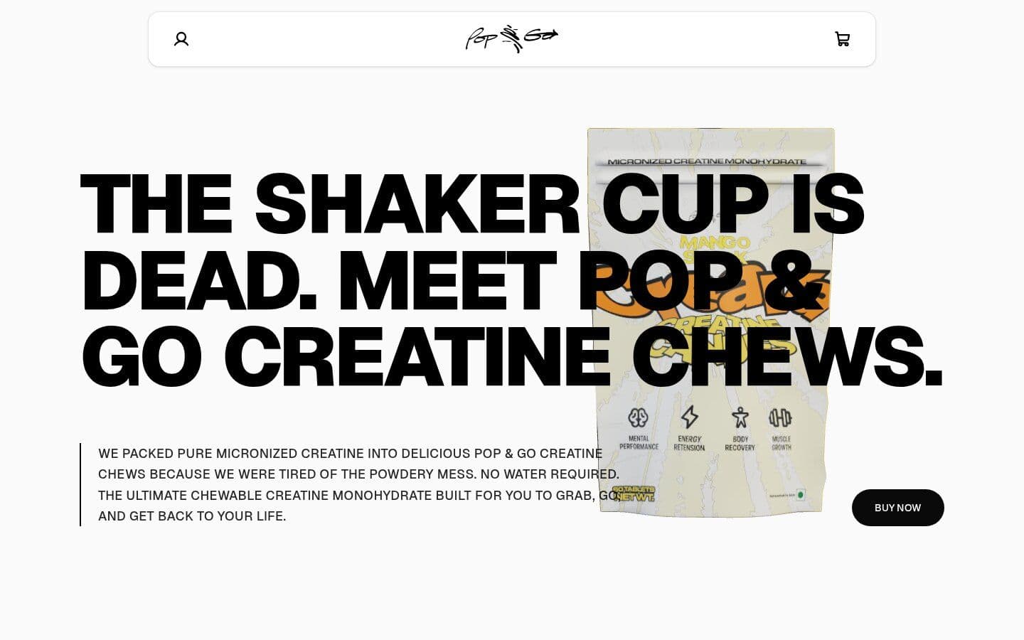 Pop & Go homepage hero